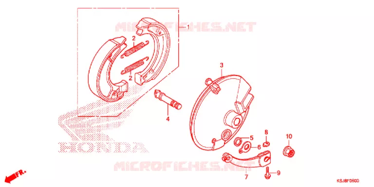 VOOR REM PANEEL Honda MOTO 100 CRF 2012  CRF100FC
