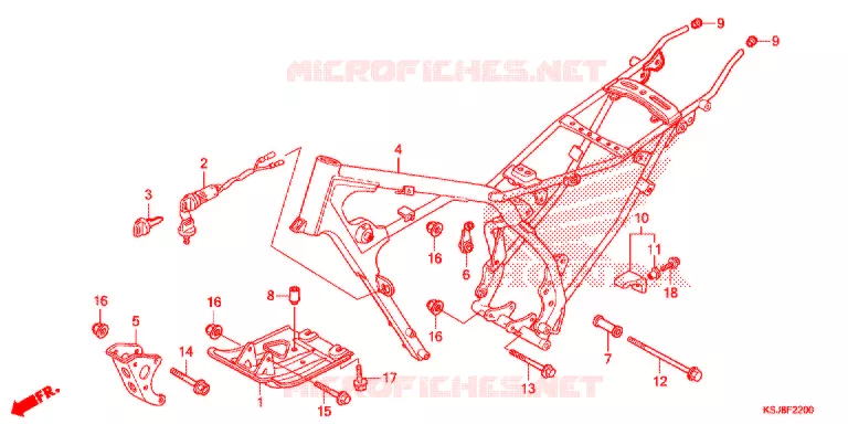 FRAME CHASSIS Honda MOTO 100 CRF 2013  CRF100FD