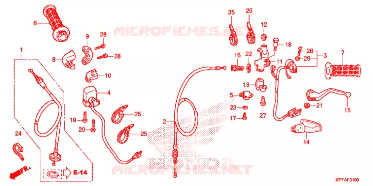 SCHAKELAAR/KABEL/HENDEL HEFBOOM(2) Honda MOTO 150 CRF 2012  CRF150FC