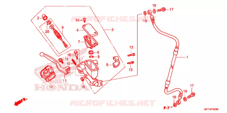 VOORREM HOOFDCILINDER Honda MOTO 150 CRF 2012  CRF150FC