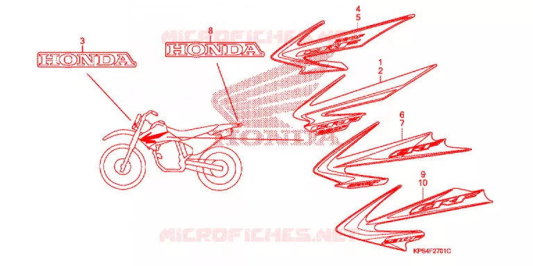 EMBLEEM/STREEP ('07,'08,'09,'11) Honda MOTO 230 CRF 2012  CRF230FB