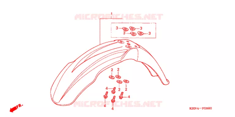 VOORSPATBORD Honda MOTO 250 CRF 2008  CRF250R8