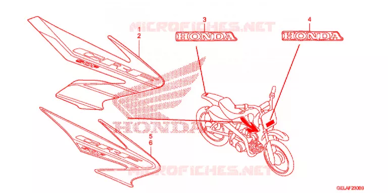 EMBLEEM/STREEP ('04/'05) Honda MOTO 50 CRF 2005  CRF50F5
