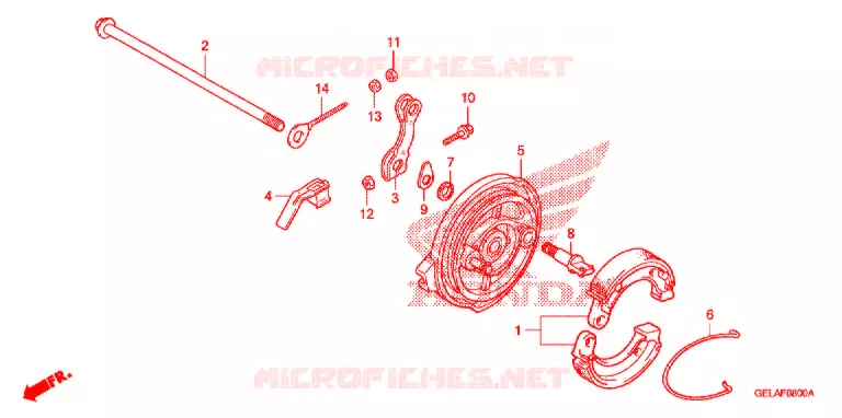 ACHTER REM PANEEL Honda MOTO 50 CRF 2012  CRF50FC