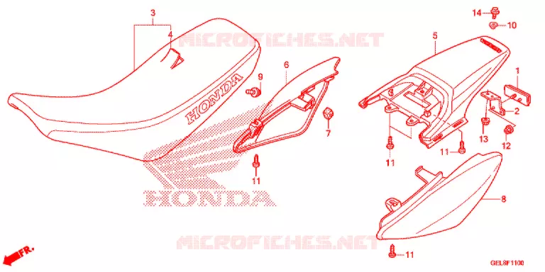 ZITTING/ACHTER STROOMLIJNKAP Honda MOTO 50 CRF 2013  CRF50FD