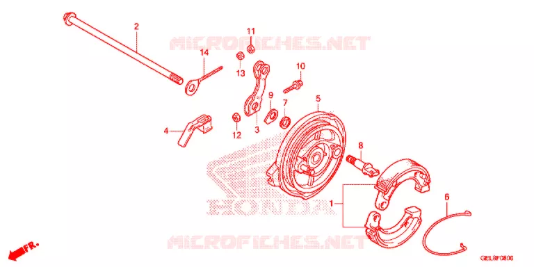 ACHTER REM PANEEL Honda MOTO 50 CRF 2014  CRF50FE