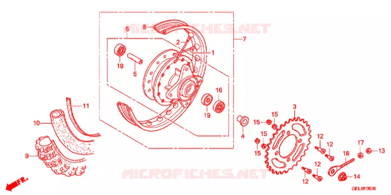 ACHTER WIEL Honda MOTO 50 CRF 2020  CRF50FE