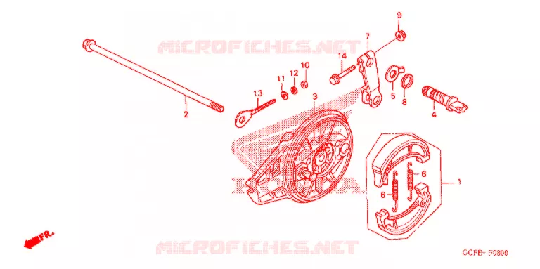 ACHTER REM PANEEL Honda MOTO 70 CRF 2005  CRF70F5