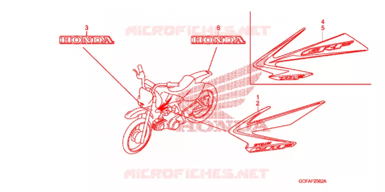EMBLEEM/STREEP ('08/'09) Honda MOTO 70 CRF 2008  CRF70F8