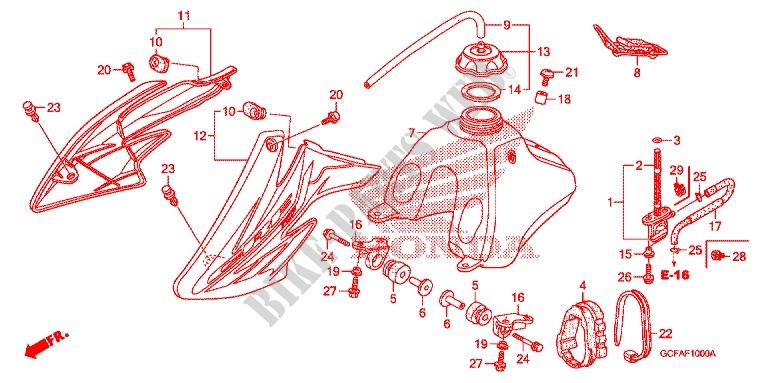 BRANDSTOF TANK voor Honda CRF 70 2012