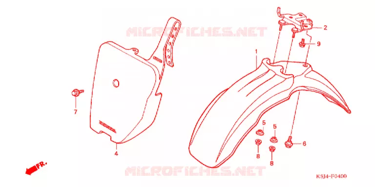 VOORSPATBORD Honda MOTO 80 CRF 2004  CRF80F4
