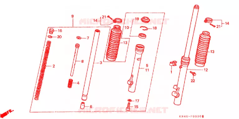 VOOR VORK Honda MOTO 80 CRF 2006  CRF80F6