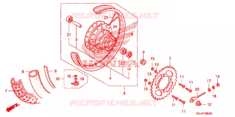 ACHTER WIEL Honda MOTO 80 CRF 2008  CRF80F8