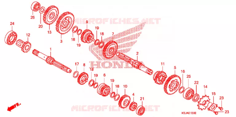 VERSNELLINGSBAK (CRF80F) Honda MOTO 80 CRF 2008  CRF80F8