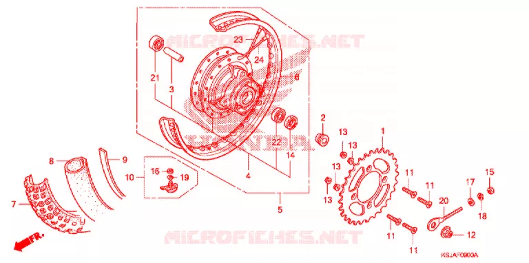 ACHTER WIEL Honda MOTO 80 CRF 2009  CRF80F9