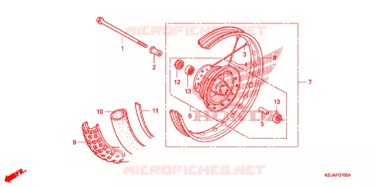 VOOR WIEL Honda MOTO 80 CRF 2010  CRF80FA