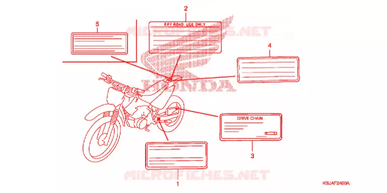 WAARSCHUWINGSLABEL(1) Honda MOTO 80 CRF 2011  CRF80FB