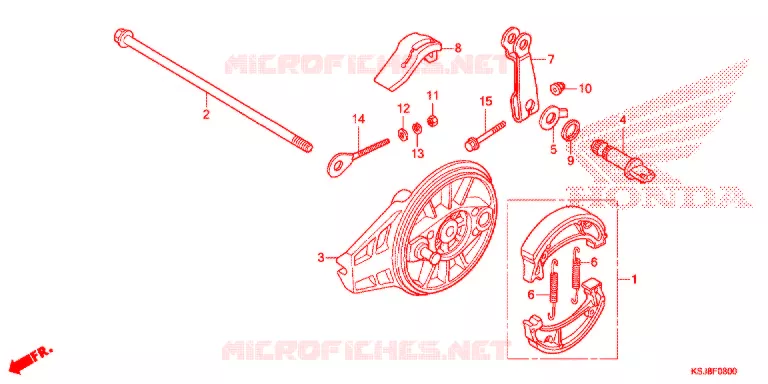 ACHTER REM PANEEL Honda MOTO 80 CRF 2012  CRF80FC