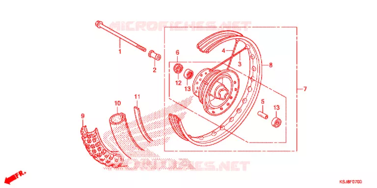 VOOR REM PANEEL Honda MOTO 80 CRF 2012  CRF80FC