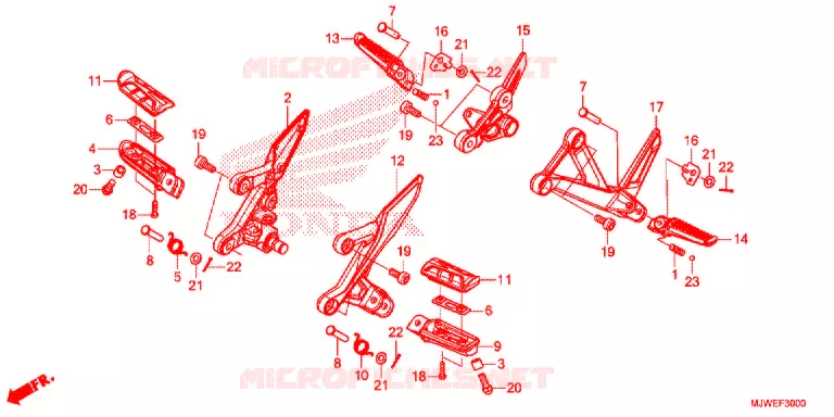 OPSTAP/KICKARM/ WISSEL PEDAAL Honda MOTO 500 CBR 2018  CBR500RAH