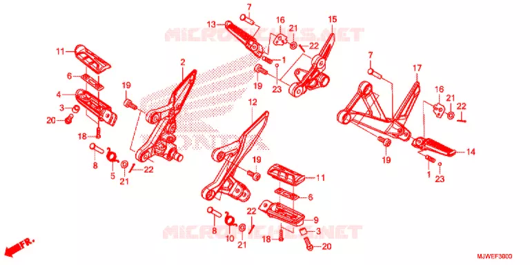 OPSTAP/KICKARM/ WISSEL PEDAAL Honda MOTO 500 CBR 2017  CBR500RAH