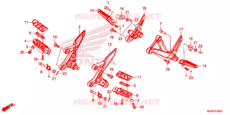 OPSTAP/KICKARM/ WISSEL PEDAAL Honda MOTO 500 CBR 2017  CBR500RAH