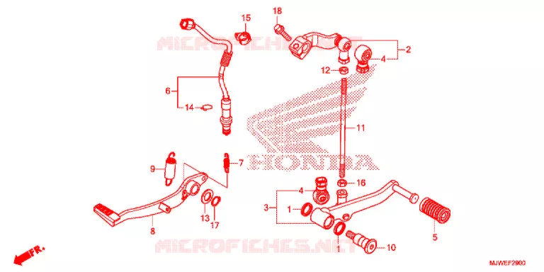 OPSTAP/KICKARM/ WISSEL PEDAAL Honda MOTO 500 CBR 2017  CBR500RH