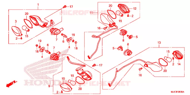 KNIPPERLICHT(2) Honda MOTO 650 CBR 2017  CBR650FAH