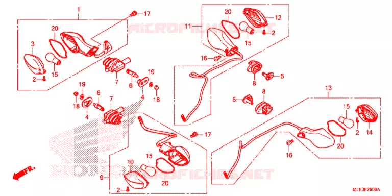 KNIPPERLICHT(2) Honda MOTO 650 CBR 2017  CBR650FAH