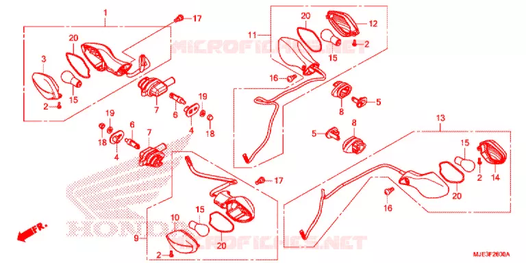 KNIPPERLICHT(2) Honda MOTO 650 CBR 2017  CBR650FAH