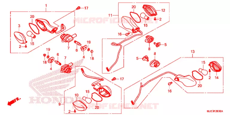 KNIPPERLICHT(2) Honda MOTO 650 CBR 2017  CBR650FAH