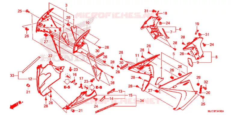 MIDDENKAP/ONDER KAP Honda MOTO 650 CBR 2017  CBR650FAH