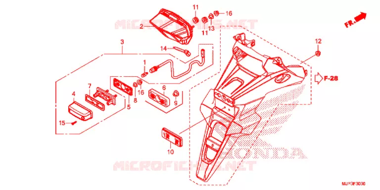 ACHTERLICHT/KENTEKEN LICHT Honda MOTO 1000 AFRICA-TWIN 2017  CRF1000AH