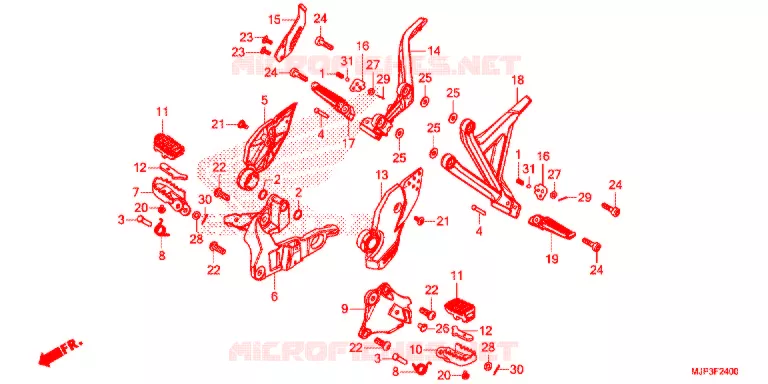 OPSTAP/KICKARM/ WISSEL PEDAAL Honda MOTO 1000 AFRICA-TWIN 2017  CRF1000AH