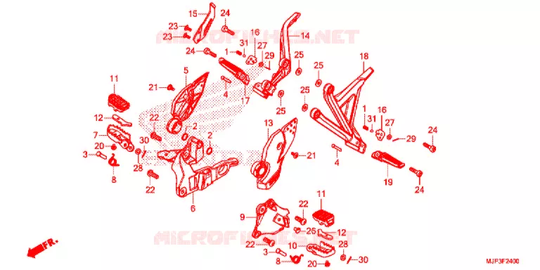 OPSTAP/KICKARM/ WISSEL PEDAAL Honda MOTO 1000 AFRICA-TWIN 2017  CRF1000DH