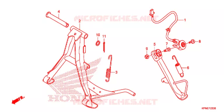HOOFD STANDAARD/REMPEDAAL Honda MOTO 125 CB 2019  GLR1251WHH