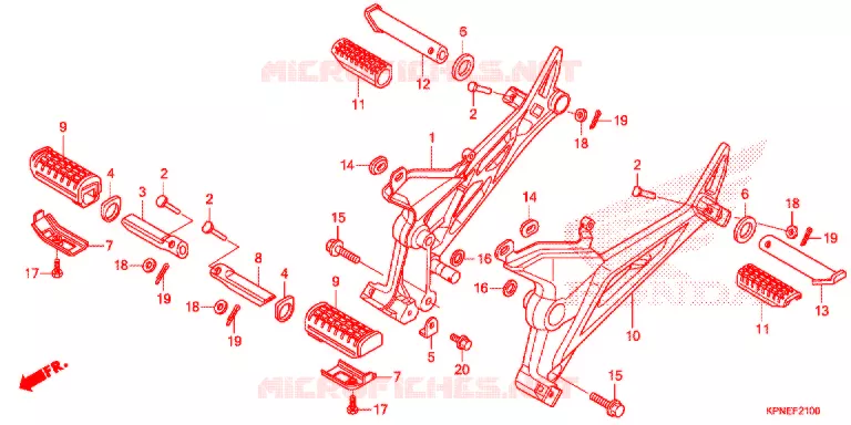 OPSTAP/KICKARM/ WISSEL PEDAAL Honda MOTO 125 CB 2019  GLR1251WHH_TK