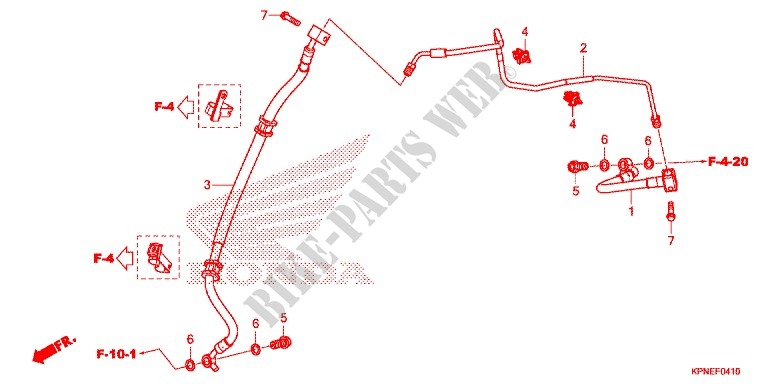 REM SLANG (GLR1251WHH) voor Honda CB 125 F 2018