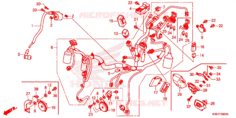 BEDRADINGSBUNDEL/ACCU Honda MOTO 125 MSX 2018  MSX125AH