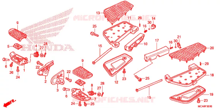 OPSTAP/KICKARM/ WISSEL PEDAAL Honda MOTO 1800 GOLD-WING 2014  GL1800E