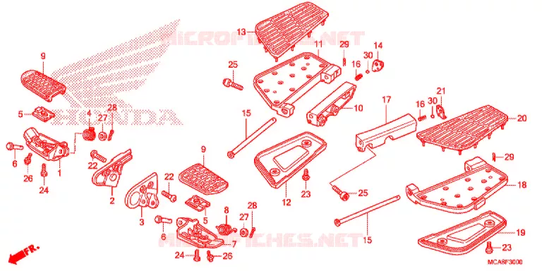 OPSTAP/KICKARM/ WISSEL PEDAAL Honda MOTO 1800 GOLD-WING 2015  GL1800F