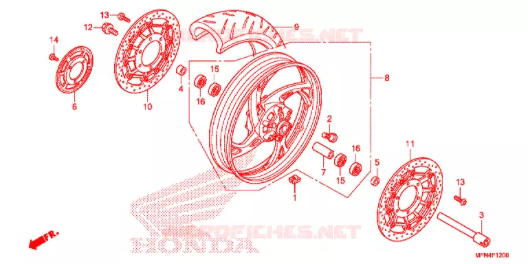 VOOR WIEL Honda MOTO 1000 CB 2013  CB1000RAD