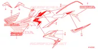 EMBLEEM/STREEP (3) voor Honda CB 1000 R ABS RED 2014