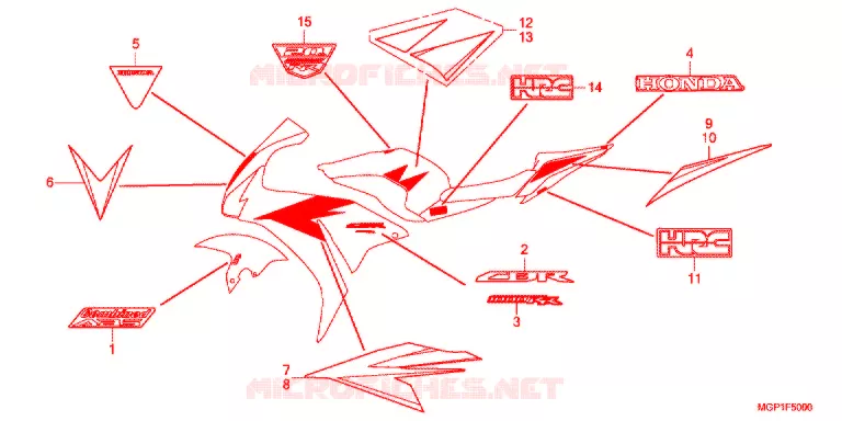 EMBLEEM/STREEP (CBR1000RRC/RAC) Honda MOTO 1000 CBR 2012  CBR1000RRC