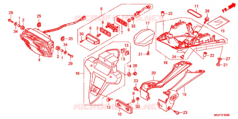 ACHTERLICHT(2) Honda MOTO 1000 CBR 2012  CBR1000RRC