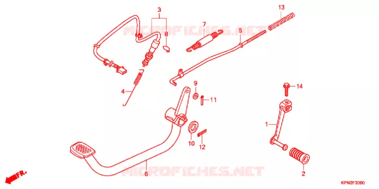 OPSTAP/KICKARM/ WISSEL PEDAAL Honda MOTO 125 CB 2016  GLR125LWHG