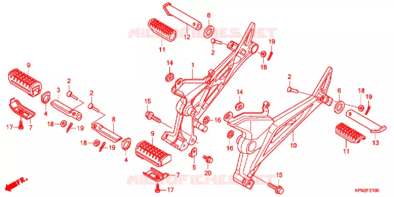 OPSTAP/KICKARM/ WISSEL PEDAAL Honda MOTO 125 CB 2016  GLR125LWHG