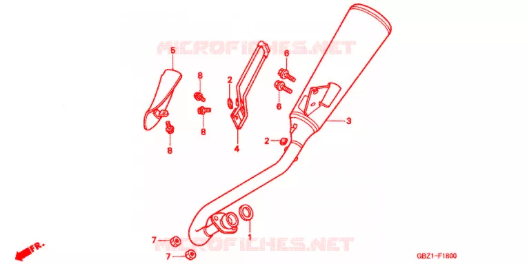 UITLAATDEMPER(2) Honda MOTO 50 MAGNA 2003  MG503