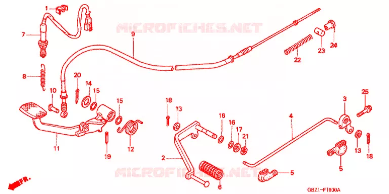 OPSTAP/KICKARM/ WISSEL PEDAAL Honda MOTO 50 MAGNA 2000  MG50X