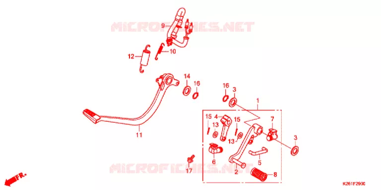 OPSTAP/KICKARM/ WISSEL PEDAAL Honda MOTO 125 GROM 2014  MSX125D